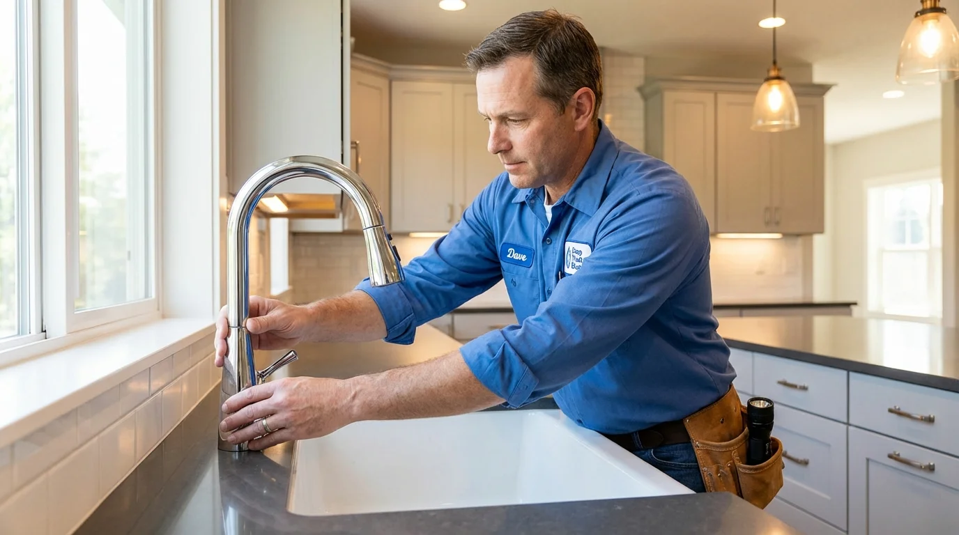 Kitchen faucet installation by Johns Plumbing LLC in Mineola